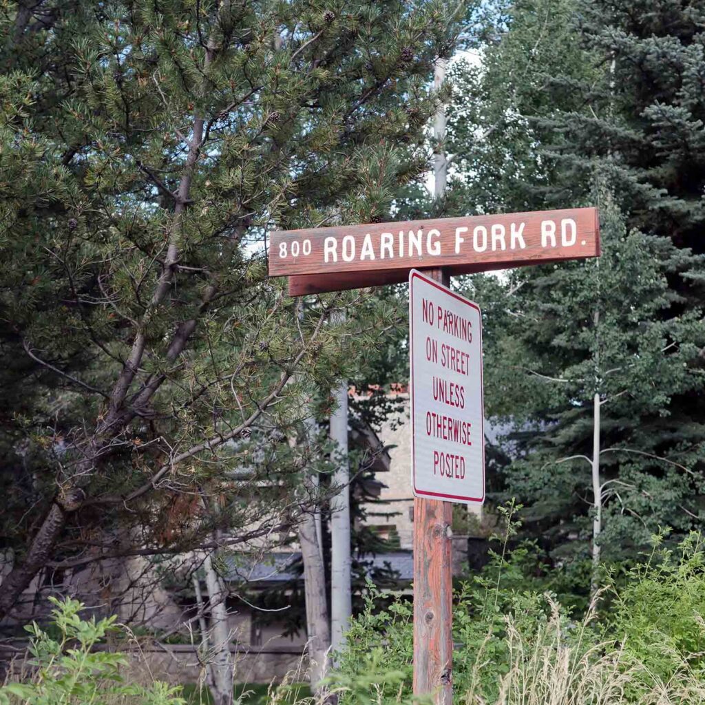 Roaring Fork Road street sign
