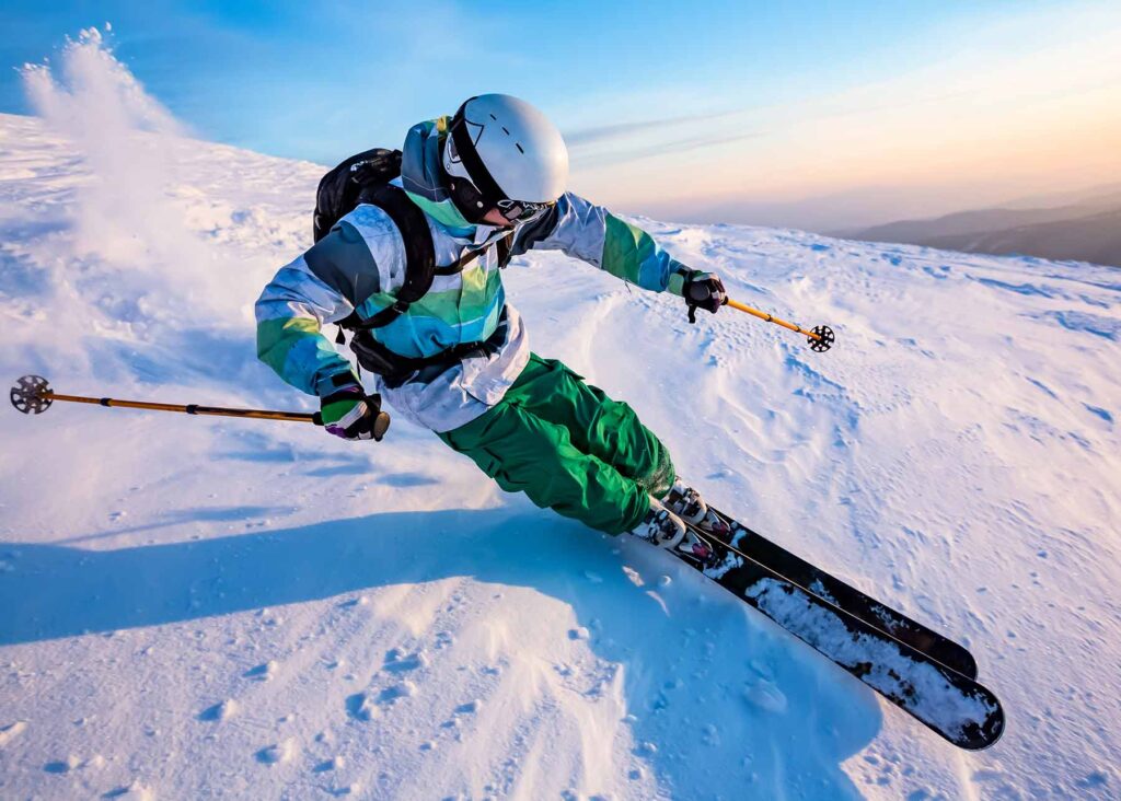 Man skiing in Aspen, Colorado