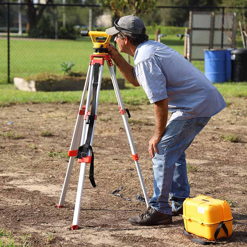 A land surveyor in the field