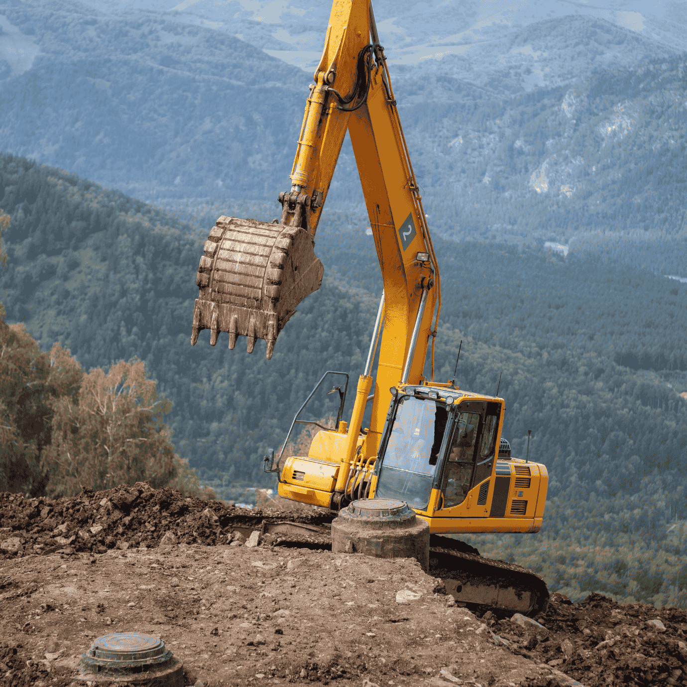 Construction Equipment on a mountain